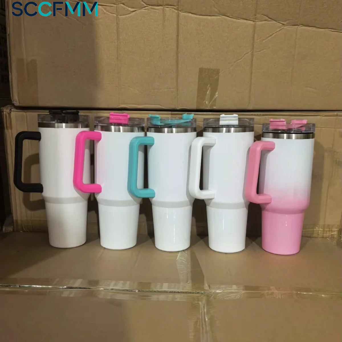 Sccfmm 40oz Sublimation-coated Water Bottle Stainless Steel Vacuum Insulated Car Cup Heat Transfer Print Blank Thermal Tumblers