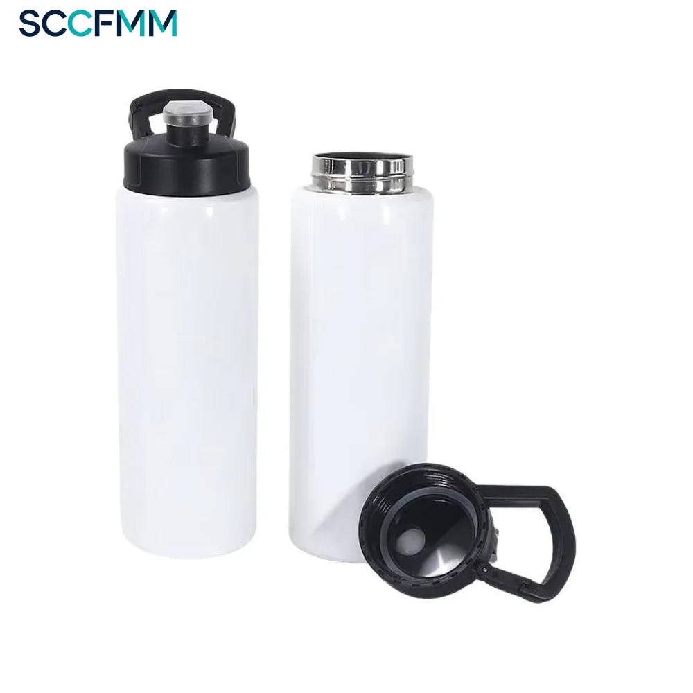 20oz/26oz Sublimation Water Bottle Stainless Steel Locking-Clip Flip-Top Straight-Drink Water Cup  for Heat Transfer Print