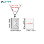 SCCFMM Zinc Alloy Rectangle Sublimation Necklace Envelope Pendant for Men Women Fashion Birthday Anniversary Gifts for DIY Photo