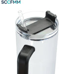 SCCFMM Thermal Sublimation 40oz Skinny Tumbler Sports Cup Colorful Handle Stainless Steel Car Water Bottle Travel Sippy Bottle