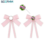Sublimation Bow Hairpin Blue Pink Bow Hair Clips Hairpin Custom Personalized Gift for Friends Heat-transfer Print Logo Photo