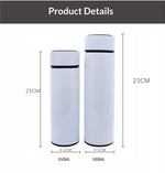 Sublimation Blanks Temperature Display Vacuum Insulated Sports Bottle Cup Custom Logo Stainless Steel Metal Smart Water Bottle