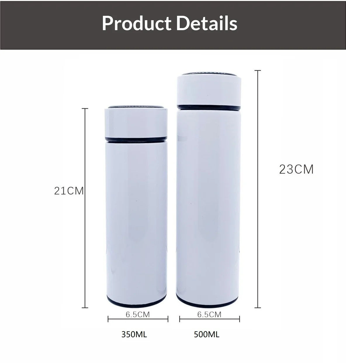 Sublimation Blanks Temperature Display Vacuum Insulated Sports Bottle Cup Custom Logo Stainless Steel Metal Smart Water Bottle