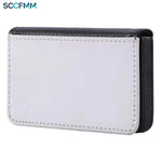 SCCFMM 12pcs Sublimation Business Card Holder PU Leather Name Card Case Pocket Heat Transfer Blank Wallet Coin Purse Card Holder Case