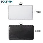SCCFMM 20 Pcs PU Leather ID Badge Holder Sublimation Blanks ID Card Holders for Coach Office Employees Students for Heat Transfer Print