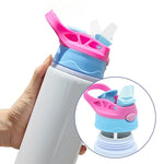 SCCFMM Sublimation Aluminum PE Sports Water Bottle White Straw Cup Coating Outdoor Bounce Cup Blanks Heat Transfer Print Logo