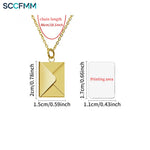 SCCFMM Zinc Alloy Rectangle Sublimation Necklace Envelope Pendant for Men Women Fashion Birthday Anniversary Gifts for DIY Photo