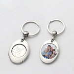 Personalized Metal Pendant Keyring Universal Shopping Trolley Cart Keychain Sublimation Blanks Key Token Graduation Gift