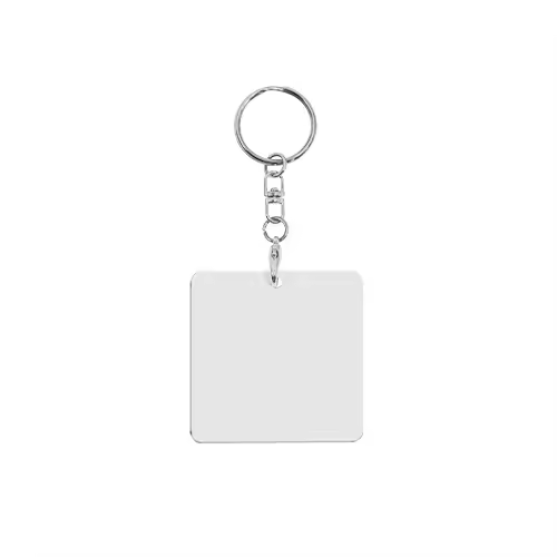 Sublimation Keychain White Aluminum Keychain DIY Double-Sided DIY Craft Keyring for Heat Transfer PrintCustom Promotional Gifts