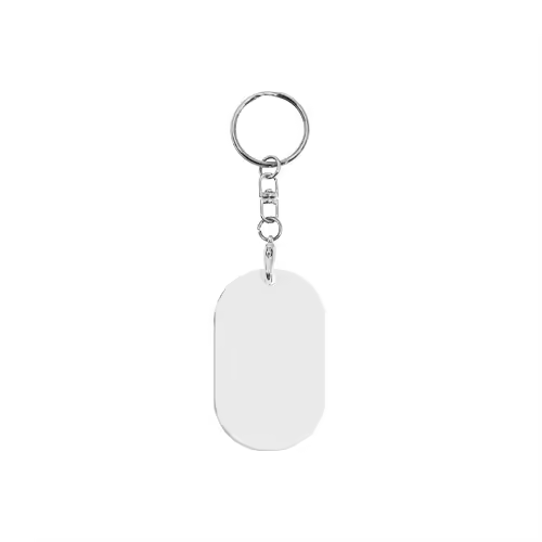 Sublimation Keychain White Aluminum Keychain DIY Double-Sided DIY Craft Keyring for Heat Transfer PrintCustom Promotional Gifts