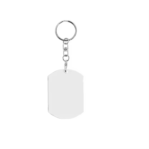 Sublimation Keychain White Aluminum Keychain DIY Double-Sided DIY Craft Keyring for Heat Transfer PrintCustom Promotional Gifts