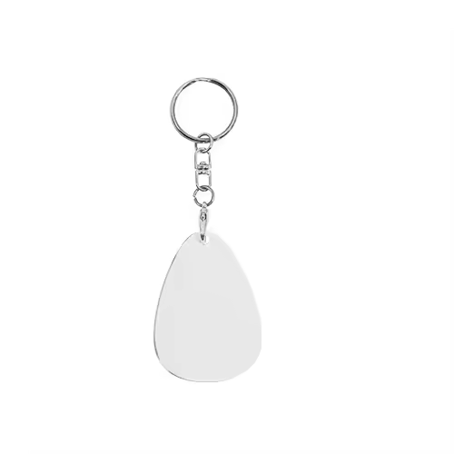 Sublimation Keychain White Aluminum Keychain DIY Double-Sided DIY Craft Keyring for Heat Transfer PrintCustom Promotional Gifts