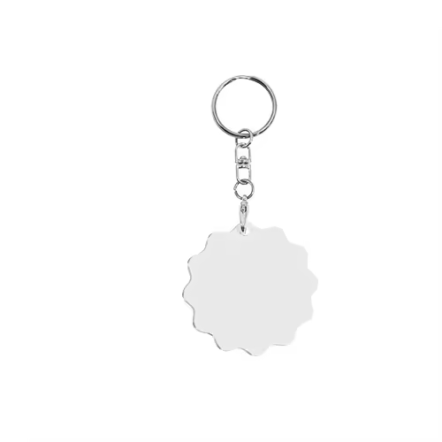 Sublimation Keychain White Aluminum Keychain DIY Double-Sided DIY Craft Keyring for Heat Transfer PrintCustom Promotional Gifts
