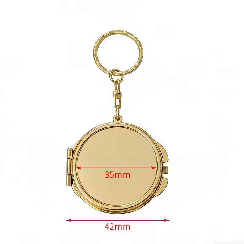Sublimation Metal Makeup Mirror Keychain Foldable Small Square Vanity Promotional Gift Blanks Heat Transfer Print Logo